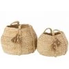DANSMAMAISON Set De 2 Panier Floches Tresse Jute Ma•s Naturel Clair - L 29 X L 29 X H 43 Cm - Naturel -Petit rangement Soldes Magasin 51215639 1