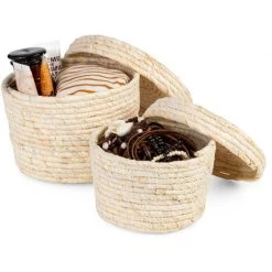 COMPACTOR Lot 2 X Panier De Rangement - Naturel -Petit rangement Soldes Magasin 51274953 5