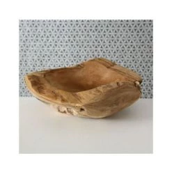 WADIGA Vide-Poche Rond Déco En Teck Naturel - Bois -Petit rangement Soldes Magasin 51434462 3