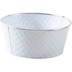 AUBRY GASPARD Corbeille Ronde En Métal Laqué Blanc Blanc - Blanc