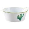 AUBRY GASPARD Corbeille Ronde En Métal Laqué Cactus Gris - Blanc -Petit rangement Soldes Magasin 5144059 1