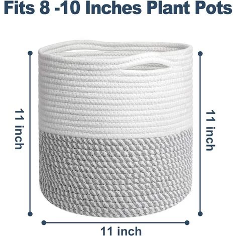 ZHUOXUAN Panier à Plantes 2 Pièces De Jardinière En Corde Tissée Panier De Rangement Multifonctionnel En Jute Robuste Avec Poignée Pratique Panier De Rangement Pour Plantes Pot De Fleurs D'intérieur Gary White. 4 ZHUOXUAN Panier à Plantes 2 Pièces De Jardinière En Corde Tissée Panier De Rangement Multifonctionnel En Jute Robuste Avec Poignée Pratique Panier De Rangement Pour Plantes Pot De Fleurs D'intérieur Gary White. – Image 2