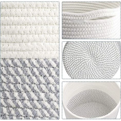 ZHUOXUAN Panier à Plantes 2 Pièces De Jardinière En Corde Tissée Panier De Rangement Multifonctionnel En Jute Robuste Avec Poignée Pratique Panier De Rangement Pour Plantes Pot De Fleurs D'intérieur Gary White. 5 ZHUOXUAN Panier à Plantes 2 Pièces De Jardinière En Corde Tissée Panier De Rangement Multifonctionnel En Jute Robuste Avec Poignée Pratique Panier De Rangement Pour Plantes Pot De Fleurs D'intérieur Gary White. – Image 3