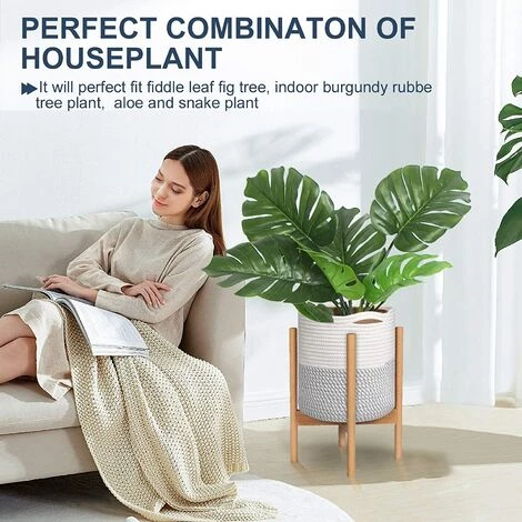 ZHUOXUAN Panier à Plantes 2 Pièces De Jardinière En Corde Tissée Panier De Rangement Multifonctionnel En Jute Robuste Avec Poignée Pratique Panier De Rangement Pour Plantes Pot De Fleurs D'intérieur Gary White. 7 ZHUOXUAN Panier à Plantes 2 Pièces De Jardinière En Corde Tissée Panier De Rangement Multifonctionnel En Jute Robuste Avec Poignée Pratique Panier De Rangement Pour Plantes Pot De Fleurs D'intérieur Gary White. – Image 5