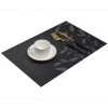 ZHUOXUAN Set De Table En PVC 4 Pièces, Antidérapant, Lavable Et Résistant à La Chaleur, Noir -Petit rangement Soldes Magasin 51449747 1