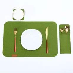 ZHUOXUAN 6 Sets De Table En Feutrine, 6 Sets De Table Lavables, Sets De Table En PVC (44 X 32 Cm), Antidérapants, Lavables Et Résistants à La Chaleur, -Petit rangement Soldes Magasin 51460855 3