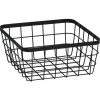 TENDANCE - Panier Carré En Fil Métal Noir 20 X 20 X 9,5 Cm - Noir -Petit rangement Soldes Magasin 51501254 1
