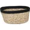 TENDANCE - Panier Multi Usages En Coton Et Matière Végétale Naturel Et Noir - Noir -Petit rangement Soldes Magasin 51501263 1