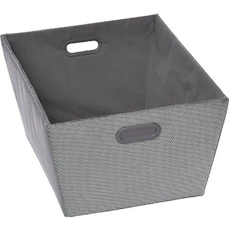 TENDANCE - Panier De Rangement Panière De Dressing Gris Argent L 35 X P 45 X H 24 Cm - Gris 3 TENDANCE - Panier De Rangement Panière De Dressing Gris Argent L 35 X P 45 X H 24 Cm - Gris