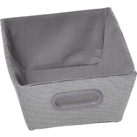 TENDANCE - Panier De Rangement Panière De Dressing Gris Argent L 20.5 X P 26 X H 10.5 Cm - Gris 3 TENDANCE - Panier De Rangement Panière De Dressing Gris Argent L 20.5 X P 26 X H 10.5 Cm - Gris