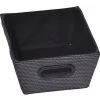 TENDANCE - Panier De Rangement Panière De Dressing Noir Anthracite L 20.5 X P 26 X H 10.5 Cm - Noir -Petit rangement Soldes Magasin 51501371 1