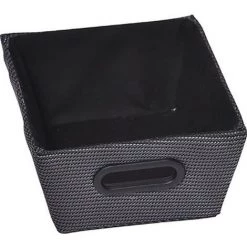 TENDANCE - Panier De Rangement Panière De Dressing Noir Anthracite L 20.5 X P 26 X H 10.5 Cm - Noir