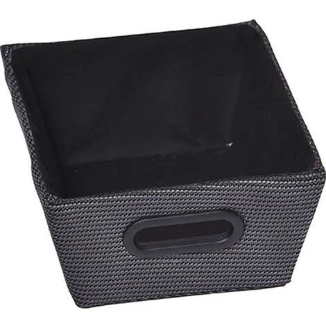 TENDANCE - Panier De Rangement Panière De Dressing Noir Anthracite L 20.5 X P 26 X H 10.5 Cm - Noir 3 TENDANCE - Panier De Rangement Panière De Dressing Noir Anthracite L 20.5 X P 26 X H 10.5 Cm - Noir