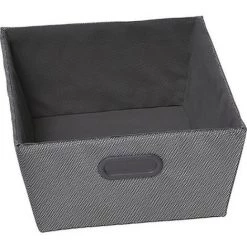 TENDANCE - Panier De Rangement Panière De Dressing Gris Argent L 32.5 X P 40 X H 15 Cm - Gris