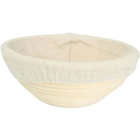 LITZEE Panier à Pain Rond En Osier Pour 1 Kg De Pain Avec Inserts En Lin 3 LITZEE Panier à Pain Rond En Osier Pour 1 Kg De Pain Avec Inserts En Lin