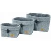 WENKO® Lot De 3 Corbeilles Feutre Feli - Longueur 18 Hauteur 19 Profondeur 18 Cm - Gris