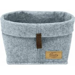 WENKO® Lot De 3 Corbeilles Feutre Feli - Longueur 18 Hauteur 19 Profondeur 18 Cm - Gris -Petit rangement Soldes Magasin 51758692 3