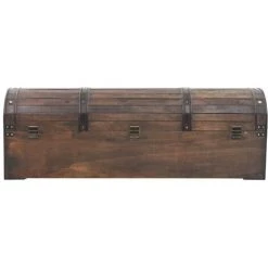 YOUTHUP Coffre De Rangement Bois Massif Style Vintage 120 X 30 X 40 Cm - Brun -Petit rangement Soldes Magasin 51860922 4