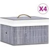 YOUTHUP Boîtes De Rangement En Bambou 4 Pcs Gris - Gris