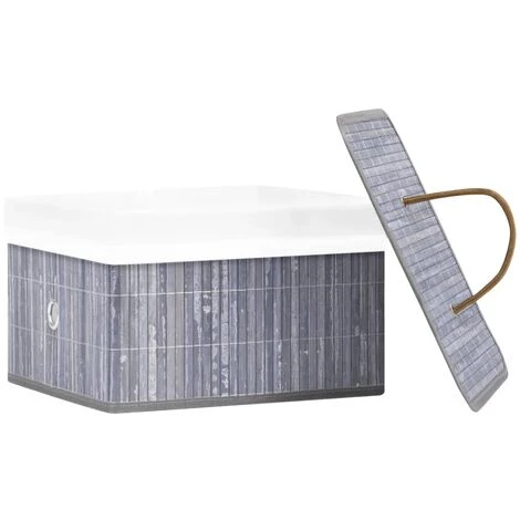YOUTHUP Boîtes De Rangement En Bambou 4 Pcs Gris - Gris 6 YOUTHUP Boîtes De Rangement En Bambou 4 Pcs Gris - Gris – Image 4