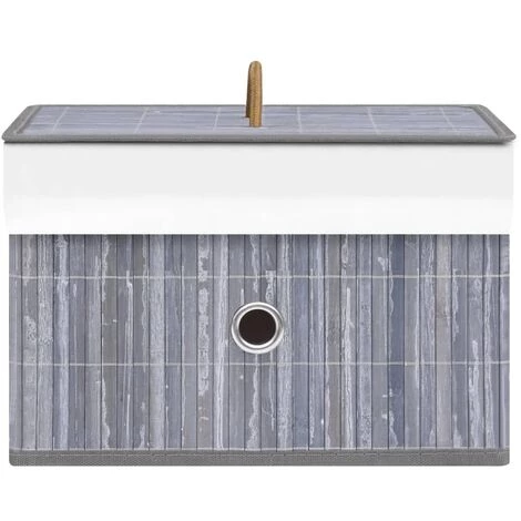 YOUTHUP Boîtes De Rangement En Bambou 4 Pcs Gris - Gris 7 YOUTHUP Boîtes De Rangement En Bambou 4 Pcs Gris - Gris – Image 5