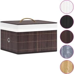 YOUTHUP Boîtes De Rangement En Bambou 4 Pcs Marron - Brun -Petit rangement Soldes Magasin 51873620 3