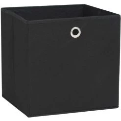 YOUTHUP Bo?tes De Rangement 4 Pcs Tissu Intissé 28x28x28 Cm Noir - Noir -Petit rangement Soldes Magasin 51880502 3