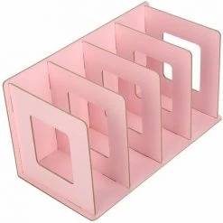 QERSTA 4 Sections Bureau Livre Rack, En Bois Livres CD DVD Stand De Stockage Étagère Porte-Magazine, Serre-Livres Bureau Transportant Étagères Pour Étudiants Enfants Adulte -Petit rangement Soldes Magasin 51901840 3