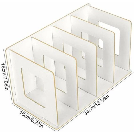 QERSTA En Bois 4 Sections Bureau Livre Rack, Livres CD DVD Stand De Stockage Étagère Porte-Magazine Serre-Livres Bureau Transportant Étagères Pour Étudiants Enfants Adulte(Blanc Chaud) 5 QERSTA En Bois 4 Sections Bureau Livre Rack, Livres CD DVD Stand De Stockage Étagère Porte-Magazine Serre-Livres Bureau Transportant Étagères Pour Étudiants Enfants Adulte(Blanc Chaud) – Image 3
