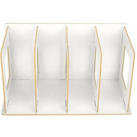 QERSTA En Bois 4 Sections Bureau Livre Rack, Livres CD DVD Stand De Stockage Étagère Porte-Magazine Serre-Livres Bureau Transportant Étagères Pour Étudiants Enfants Adulte(Blanc Chaud) 7 QERSTA En Bois 4 Sections Bureau Livre Rack, Livres CD DVD Stand De Stockage Étagère Porte-Magazine Serre-Livres Bureau Transportant Étagères Pour Étudiants Enfants Adulte(Blanc Chaud) – Image 5