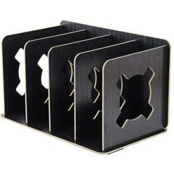 QERSTA Binder Bookshelf Simple Creative Office Supplies En Bois Couleur Étudiant Bureau Bibliothèque Clip Book By Book Baffle Décoratif (Couleur : Gris Foncé, Taille : 29,5 * 18 * 17,5 Cm) -Petit rangement Soldes Magasin 51901903 3