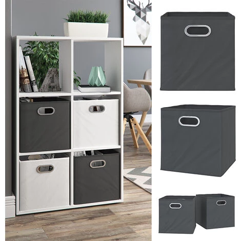 Boîte Pliable 30x30cm Anthracite Lot De 2 Vicco 4 Boîte Pliable 30x30cm Anthracite Lot De 2 Vicco – Image 2