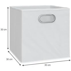 Boîte Pliable 30x30cm Blanc Lot De 2 Vicco 9 Boîte Pliable 30x30cm Blanc Lot De 2 Vicco -Petit rangement Soldes Magasin 52050920 3