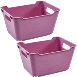 KEEEPER 2x Boîte De Rangement, Polypropylène, 6 L, Framboise, 29.5x19x15 Cm