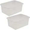 KEEEPER 2x Boîte De Rangement, Plastique Résistant (PP), 2,8 L, 25 X 17 X 10 Cm, Wilma, Neutre Transparent -Petit rangement Soldes Magasin 52070645 1