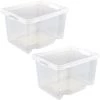 KEEEPER 2x Boîte De Rangement Avec Poignées Intégrées, Taille: M, 35 X 27 X 21 Cm, 13,5 L, Transparent -Petit rangement Soldes Magasin 52070671 1