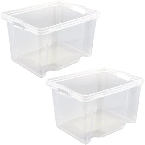 KEEEPER 2x Boîte De Rangement Avec Poignées Intégrées, Taille: M, 35 X 27 X 21 Cm, 13,5 L, Transparent 3 KEEEPER 2x Boîte De Rangement Avec Poignées Intégrées, Taille: M, 35 X 27 X 21 Cm, 13,5 L, Transparent