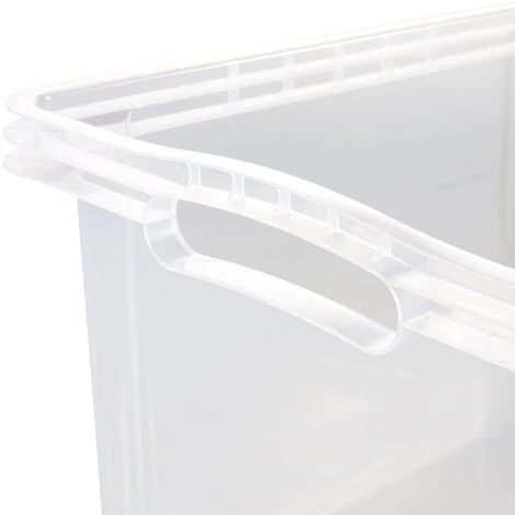 KEEEPER 2x Boîte De Rangement Avec Poignées Intégrées, Taille: M, 35 X 27 X 21 Cm, 13,5 L, Transparent 7 KEEEPER 2x Boîte De Rangement Avec Poignées Intégrées, Taille: M, 35 X 27 X 21 Cm, 13,5 L, Transparent – Image 5