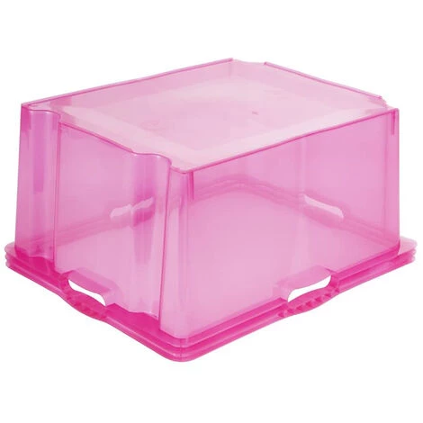KEEEPER 2x Boîte De Rangement Avec Poignées Intégrées, Taille: Xxl, 52 X 43 X 26 Cm, 44 L, Rose Transparent 5 KEEEPER 2x Boîte De Rangement Avec Poignées Intégrées, Taille: Xxl, 52 X 43 X 26 Cm, 44 L, Rose Transparent – Image 3