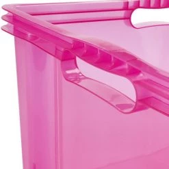KEEEPER 2x Boîte De Rangement Avec Poignées Intégrées, Taille: Xxl, 52 X 43 X 26 Cm, 44 L, Rose Transparent 10 KEEEPER 2x Boîte De Rangement Avec Poignées Intégrées, Taille: Xxl, 52 X 43 X 26 Cm, 44 L, Rose Transparent -Petit rangement Soldes Magasin 52070699 4