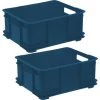KEEEPER 2x Boîte De Rangement EUROBOX L, ECO Plastique (PP), 43 X 35 X 17,5 Cm, 20 L, Bleu -Petit rangement Soldes Magasin 52070729 1