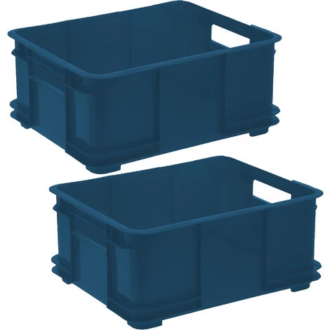 KEEEPER 2x Boîte De Rangement EUROBOX L, ECO Plastique (PP), 43 X 35 X 17,5 Cm, 20 L, Bleu 3 KEEEPER 2x Boîte De Rangement EUROBOX L, ECO Plastique (PP), 43 X 35 X 17,5 Cm, 20 L, Bleu