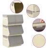 ASUPERMALL Boites De Rangement Empilables 4 Pcs Tissu Gris Et Creme 2 ASUPERMALL Boites De Rangement Empilables 4 Pcs Tissu Gris Et Creme -Petit rangement Soldes Magasin 52076588 1