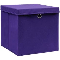 ASUPERMALL Boites De Rangement Avec Couvercles 4 Pcs 28x28x28 Cm Violet -Petit rangement Soldes Magasin 52076689 3