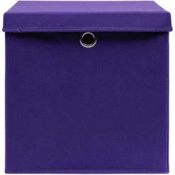 ASUPERMALL Boites De Rangement Avec Couvercles 4 Pcs 28x28x28 Cm Violet -Petit rangement Soldes Magasin 52076689 4