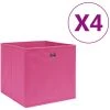 ASUPERMALL Boites De Rangement 4 Pcs Tissu Intisse 28x28x28 Cm Rose