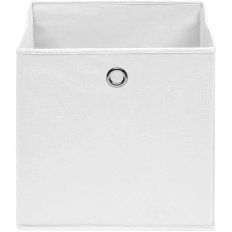 ASUPERMALL Boites De Rangement 4 Pcs Tissu Intisse 28x28x28 Cm Blanc 6 ASUPERMALL Boites De Rangement 4 Pcs Tissu Intisse 28x28x28 Cm Blanc – Image 4