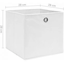 ASUPERMALL Boites De Rangement 4 Pcs Tissu Intisse 28x28x28 Cm Blanc 11 ASUPERMALL Boites De Rangement 4 Pcs Tissu Intisse 28x28x28 Cm Blanc -Petit rangement Soldes Magasin 52076780 5