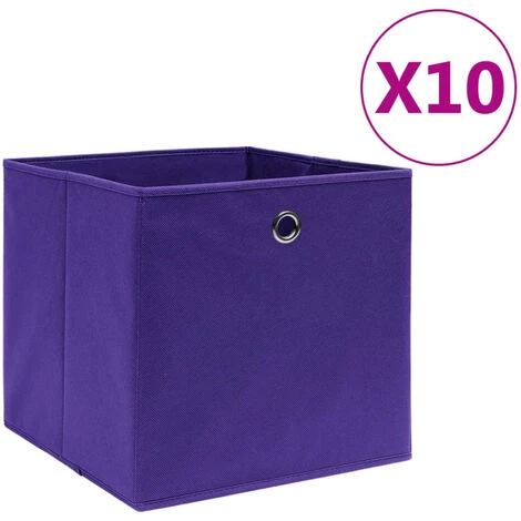 ASUPERMALL Boites De Rangement 10 Pcs Tissu Intisse 28x28x28 Cm Violet 3 ASUPERMALL Boites De Rangement 10 Pcs Tissu Intisse 28x28x28 Cm Violet