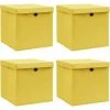 Topdeal Boîtes De Rangement Et Couvercles 4 Pcs Jaune 32x32x32 Cm Tissu FF288366_FR -Petit rangement Soldes Magasin 52096276 1